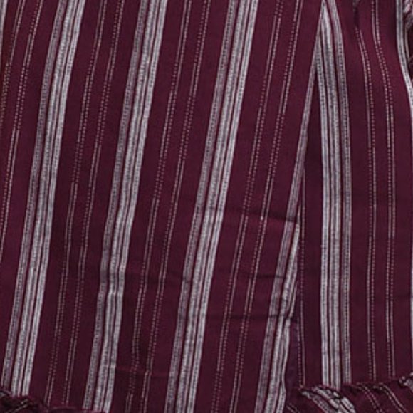 Stripe Cotton Linen Ruffle Wrap Dress - Picture 7 of 8